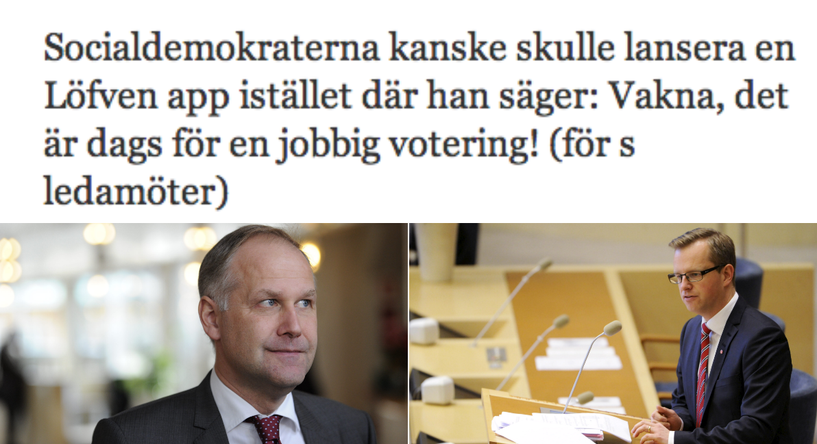 Jonas Sjöstedt och Mikael Damberg missade omröstningen.